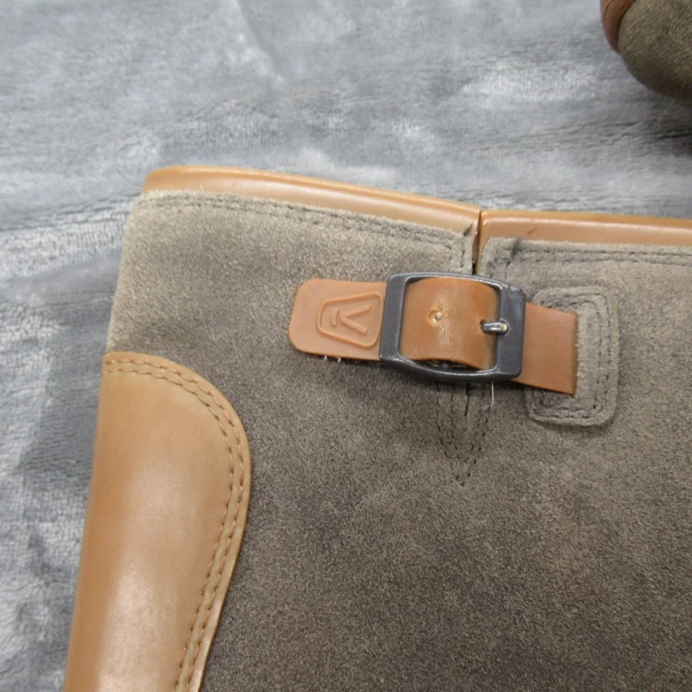 KEEN Dry Leather Boots Women 10 Tan Waterproof Suede Waxed Willamette Midcalf
